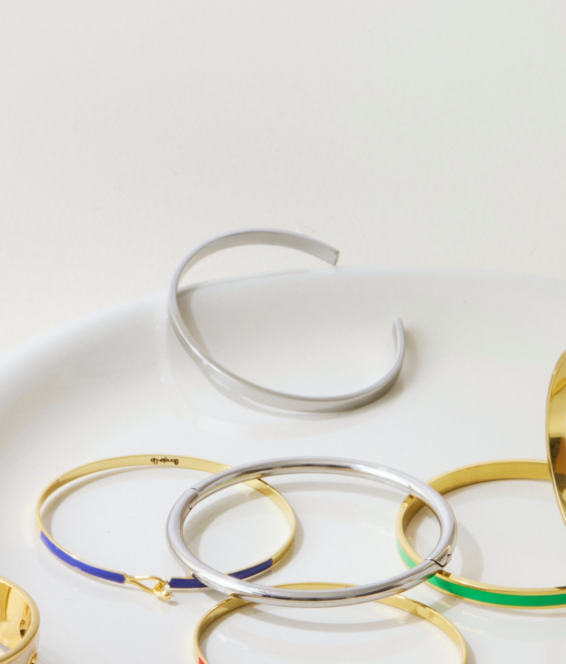 Bangle armbånd - Rhodium